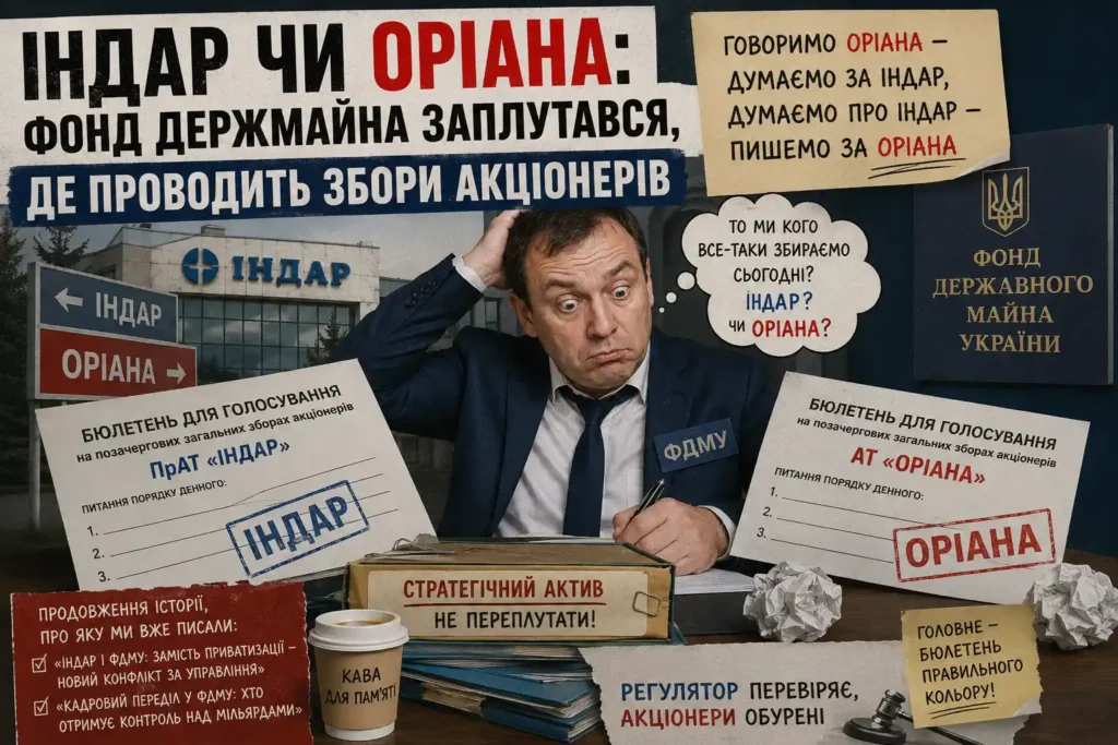 Індар чи Оріана: Фонд держмайна заплутався, де проводить збори акціонерів Новини Здоров'я, Новини Києва 2025 Індар