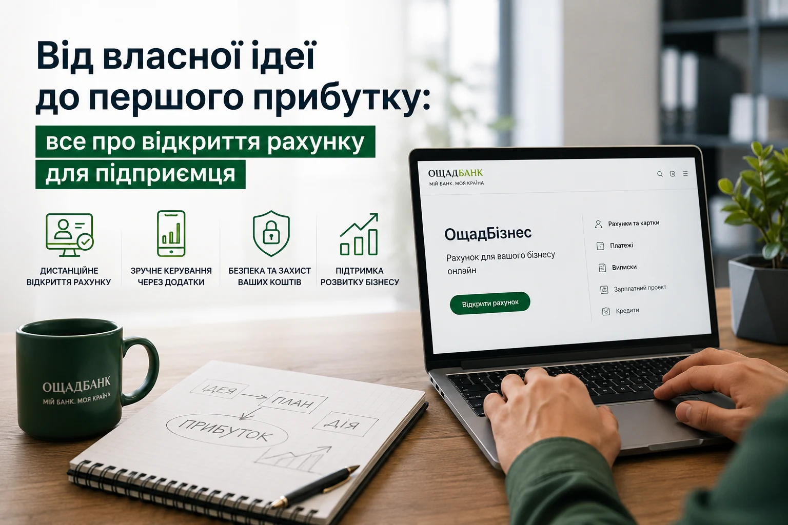 Від власної ідеї до першого прибутку: все про відкриття рахунку для підприємця Економіка Ощадбанк