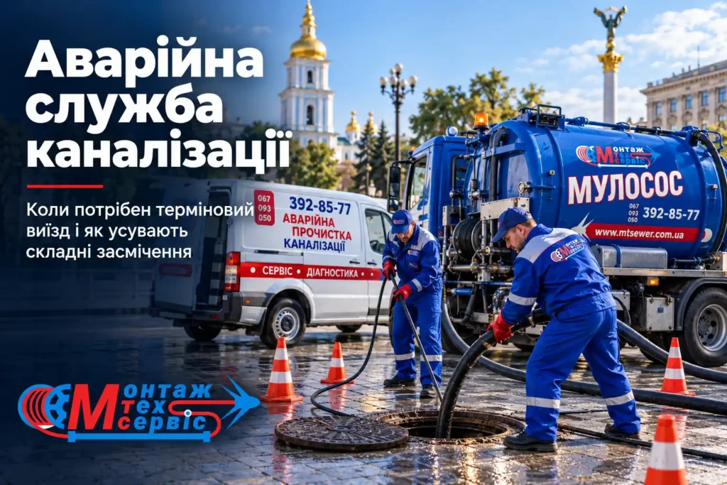 Аварійна служба каналізації: прочищення труб та усунення аварій Новини Києва 2025 Новини Україн Аварійна служба каналізації 2